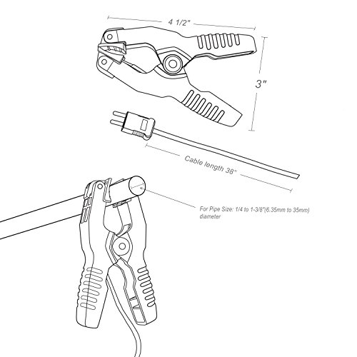 Pipe Clamp K-Type Thermocouple Probe, Measures temperature range -40~392 °F(-40~200 °C),Yellow,Hti-Xintai