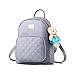 Leather Backpack Purse Satchel School Bags Travel Daypacks for Womens Teen Girls Mini Backpack (Light grey)