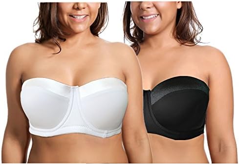 Olivachel Women's Strapless Bra 34-46 C/D/DD/E 1/2 Cup Seamless Plus Size Balconette Bra H059