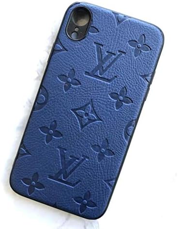 Leather Phone Case, Luxury Parttern Slim Fit Shock Absorption iPhone Xs and iPhone X Case, Compatible with iPhone Xs and iPhone X - Blue