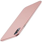 TORRAS Slim Fit iPhone Xs Case/iPhone X Case, Hard Plastic PC Super Thin Mobile Phone Cover Case with Matte Finish Coating Grip Compatible with iPhone, Rose Gold