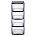 Muscle Rack PDT4 4 Drawer Tower, Black Frame with Clear Drawers