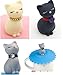 Rimobul Set of 3 Cat Silicone Cup Covers Mug Lid Silicone Lids,Hot Cup Lids for Coffee & Tea,Outdoor Drinking Cover Cup Dust Cover