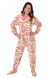 Big Feet Pjs Pink Camo Micro-polar Fleece Adult Footed Pajamas
