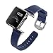 J&D Tech Leather Strap Wrist Replacement Band with Metal Clasp for Apple Watch, 42mm, Blue