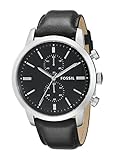 Fossil Men's FS4866 Townsman Stainless Steel Chronograph Watch With Black Leather Band