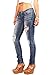 Machine Women's Juniors Low Rise Distressed Skinny Jeans, 13, Faded Denim