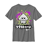Splatoon Inkling Youth T-Shirt - Grey (Youth Large)