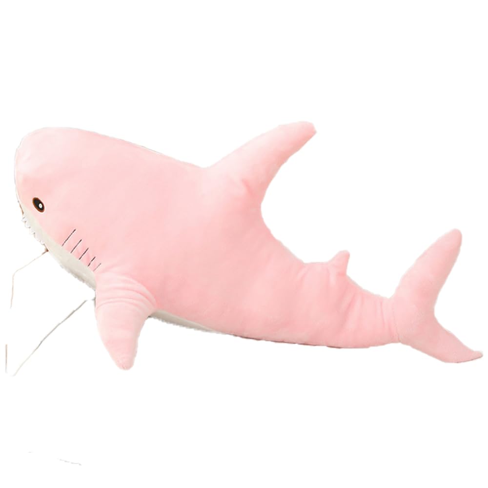 OUKEYI 30 Inch Giant Shark Stuffed Animal Pillow, Soft Shark Toys Big Shark Plush Pillows for Kids,Comfortable Sleeping Pillow Back Cushion Doll Gift for Kids (Pink)