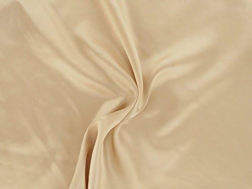 Dalston Mill Fabrics Polyester Satin Fabric, Pale Gold, 5m