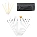 Queentools 20pcs Nail Art Tools/Brushes Dotting Pens Marbling Detailing Painting Striping Tools for Nail Art & Facial Detailed Painting with Roll-Up Pouch