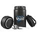 LunchVault Stainless Steel 17 Ounce Soup Thermos & Food Jar - Vacuum Insulated Wide-Mouth Lunch Container with Foldaway Spoon (Black Matte)