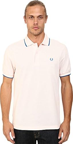 Fred Perry Men's Twin Tipped Polo Shirt-M1200, Soft Pink/Snow