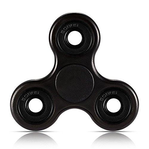 Tri Spinner Fidget Toy Smooth Surface Finish Ultra Durable Ceramic Bearing Toy for ADHD EDC Hand Killing Time (Black)