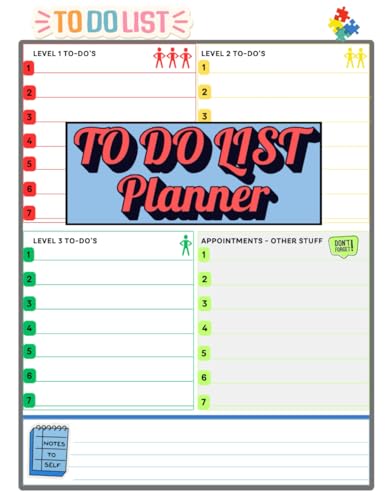 To Do List Planner with Colored Pages Just Like the Cover 8.5