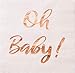 Baby Shower Napkins - 100 Pack White Disposable Paper Luncheon Napkins with Rose Gold Foil