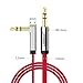 UGREEN 3.5mm Audio Cable, Stereo Aux Jack to Jack Cable 90 Degree Right Angle Auxiliary Cord Compatible for Beats, iPhone, iPod, iPad, Tablets, Speakers, 24K Gold Plated Male to Male Red (10FT)