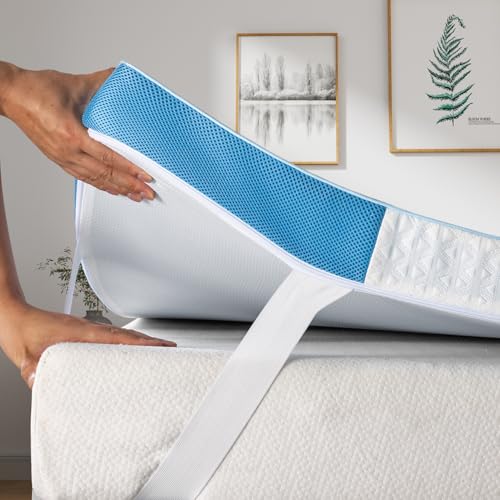 BedStory Gel Topper 200x200cm,10cm Höhe Gelschaum Matratzentopper, H3&H4 Matratzentopper aus Kaltschaumkern,Mattress Topper für Bett Boxspringbett Sch