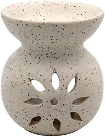 Farkraft Ethnic Ceramic Aroma Diffuser Oil Burner 1 Pcs Free Candles  (White)