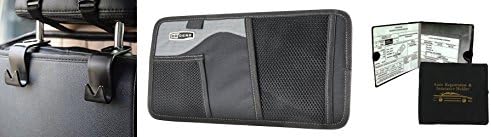Car Organizer Visor, Auto Registration, Headrest Hooks Bundle