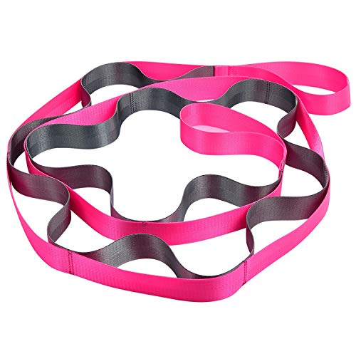 Huisen Yoga Strap,Multi-Loop Strap,12 Loops Nonelastic Yoga Stretch Strap for Physical Therapy,Pilates,Dance,Gymnastics and Athletic Trainers with Carry Bag