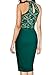 WOOSEA Women's Elegant Sleeveless Floral Lace Vintage Midi Cocktail Party Dress,Green,Medium
