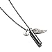 Cute Dog Paw Cylinder with Angel Wing Charm Initial Necklaces Pendant Cremation Jewelry Memorial-Ashes Keepsake
