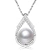 Freshwater Cultured Pearl Pendant Necklace Sterling Silver 10mm Pearl, 16 inch Chain Women's Pendants