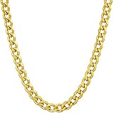 Lifetime Jewelry 5mm Cuban Link Chain - Gold Necklace for Women Men Teen Girls & Boys - 20X More 24k Real Gold Than Other Plated Miami Curb Links - Free Lifetime Replacement Guarantee 16