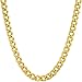 Gold Cuban Link Chain 5MM, Round, 24K Overlay Premium Fashion Jewelry Necklaces, Resists Tarnishing, 16-36 Inches
