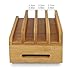 Bamboo Charging Station, Upow 4-Port USB Multi-device Cords organizer and Smart IC Tech Fast Charge for iPhones, iPad, Smasung Galaxy, Nexus and More Phones and Tablets (Bamboo)