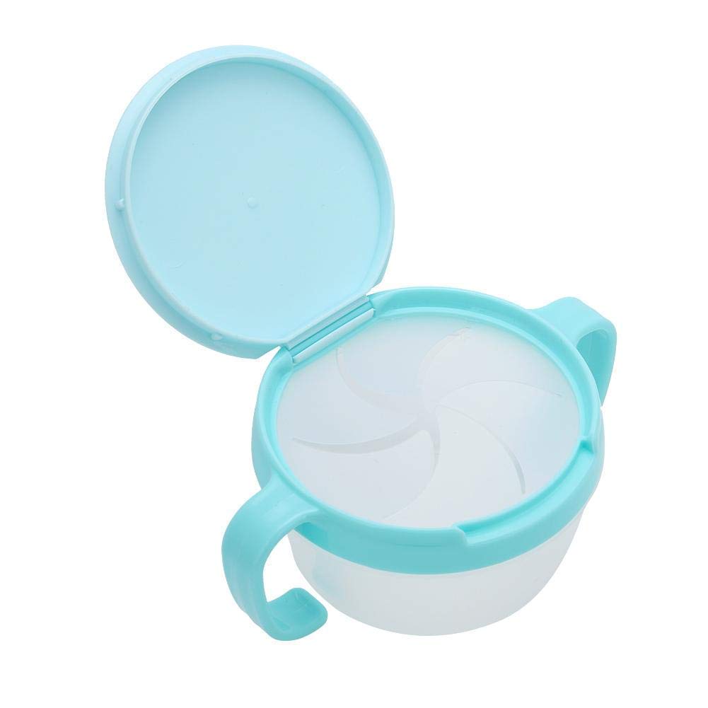 Hztyyier Collapsible Silicone Baby Snack Cup, Dual Handle Spill-Proof Snack Catcher Food Bowl Snack Container for Children Baby Toddlers