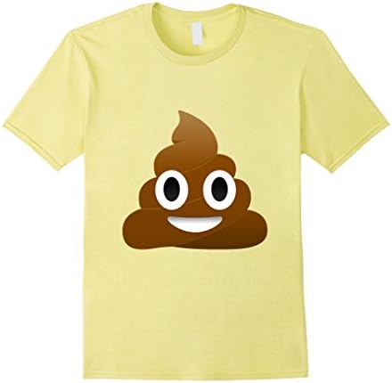 Mens Poop, Pile of Poo, Smiling Poop Emoji T-shirt Large Lemon