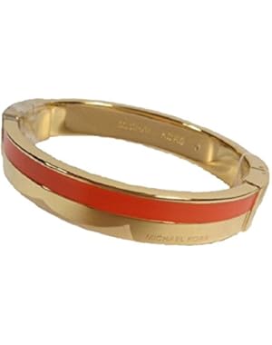 NWT MICHAEL KORS GOLD/ORANGE HERITAGE MERITIME HINGE BANGLE MKJ4444710