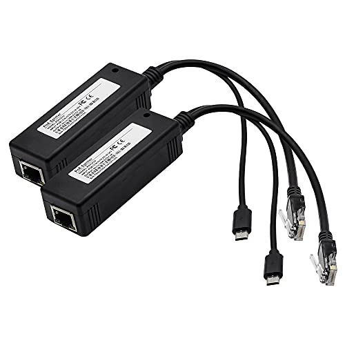 PoEスプリッターマイクロUSB 、タブレットPC、ワイヤレス監視カメラまたはRaspberry Pi、IPC、IPカメラなどに適しています。 PoE Splitter 5V(2個）