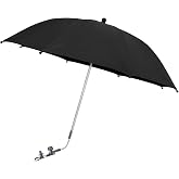 STARRY CITY Baby Pram Umbrella with Adjustable Universal Clamp,Children Buggy Sun-Proof Parasol with Clip On UPF 50+ Great for Pushchair,Strollers
