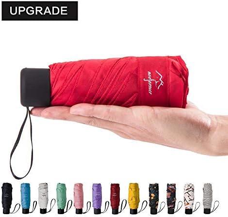 NOOFORMER Mini Travel Sun&rain Umbrella - Light Compact Parasol with 95% UV Protection for Men Women Multiple Colors
