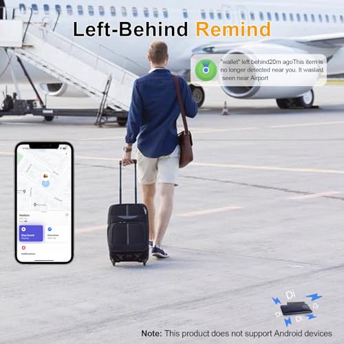 [Apple MFi Certified] LBPRT Airtag Card Rechargeable Wallet Tracker Thin 1.6mm 4 Pack, Smart Air Tag Work with Apple Find My (iOS Only, Android not Supported), Item Finder Locator for Luggage Suitcase