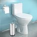 Lavish Home Freestanding Paper Holder Canister-Toilet Tissue Bathroom Storage with Rust Resistant Chrome Polished Stainless Steel, 5.5