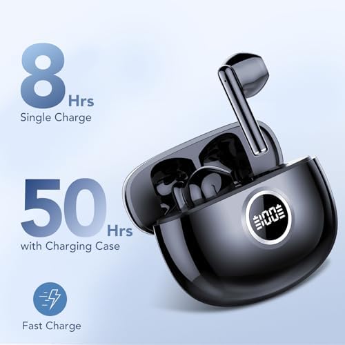 CASCHO Ear Buds Wireless Earbuds V5.3, for Small Ears, 37H Playtime, Bluetooth CVC8.0 Clear Call, Deep Bass, IPX7 Waterproof, Earphones iPhone Android
