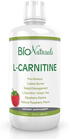 L Carnitine with Raspberry Ketone &amp; Green Tea Liquid Supplement by Bio Naturals - Fat &amp; Calorie Burner For Effective Weight Loss - Superior Absoprtion Works Better Than Pills - 32 fl oz