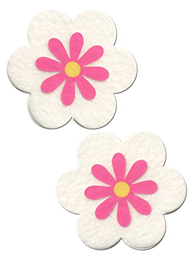 Daisy Nipple Pasties White & Pink Flower Pastease o/s
