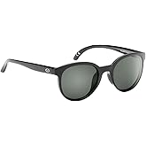 Flying Fisherman Sea Bean Polarized Oval Sunglasses, Gloss Black Frame/Smoke Lens, Medium