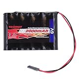 Tenergy NiMH Receiver RX Battery with Hitec Connectors 6V 2000mAh High Capacity Rechargeable Battery Pack for RC Airplanes/RC Aircrafts and More