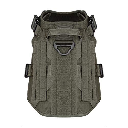 ICEFANG Tactical Dog Harness with 2X Metal Buckle,Working Dog MOLLE
