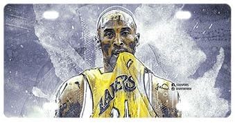 SNOWY Custom Lakers Kobe Bryant Metal Auto License Plate Frame Car Tag Holder Tag 6" X 12"(NEW)