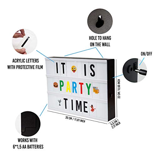 Cinema Light Box with 400 Letters, Symbols & Emojis & 2 Markers, USB Included BONNYCO Led