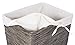 BirdRock Home Rustic Woven Wood Peel Laundry Hamper with Lid | Thin Weave Laundry Basket | Removable Liner | Dirty Clothes Storage Bin | Grey