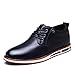 Meeshine Men's Modern Leather Lace-up Flat Oxford Sneakers Dress Shoes