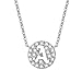 D.B.MOOD Sterling Silver Rolo Chain Cubic Zirconia Initial Necklace 26 Letters Pendant Necklaces,17.3 Inches